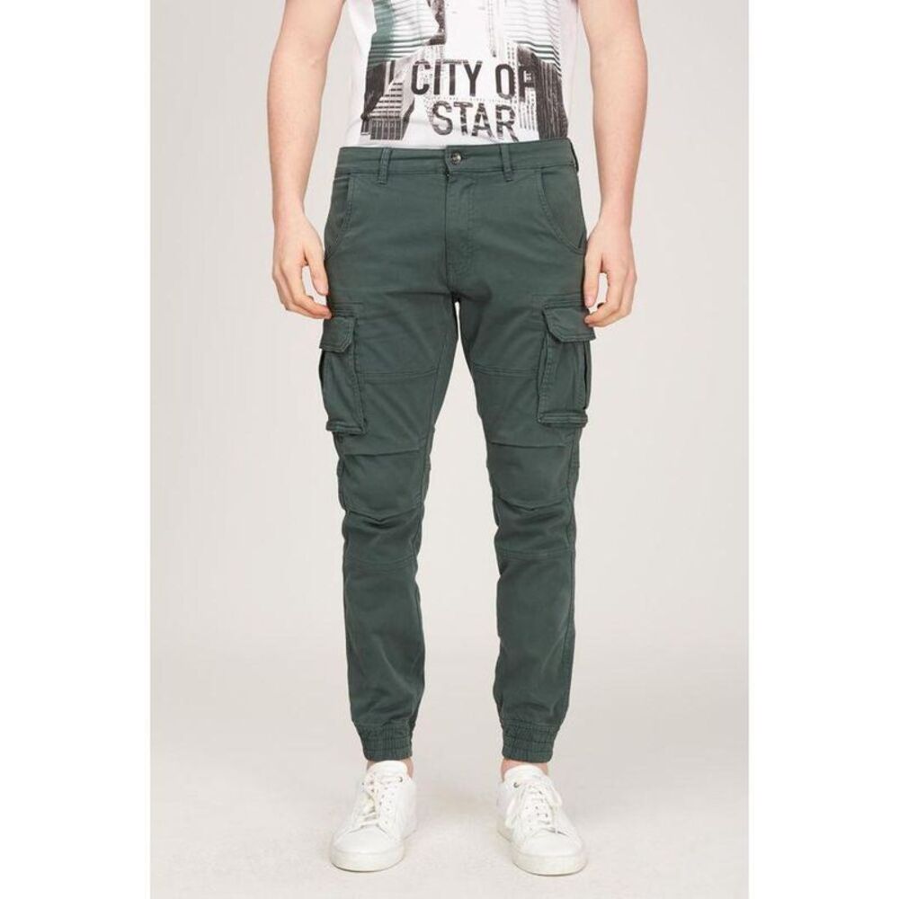 Gas Cotton Cargo Pants with Multiple Pockets Men Green Bottoms